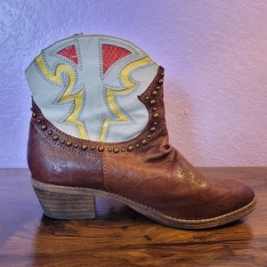 Women's Sam Edelman 'Shane' Leather Western Booties Size 6